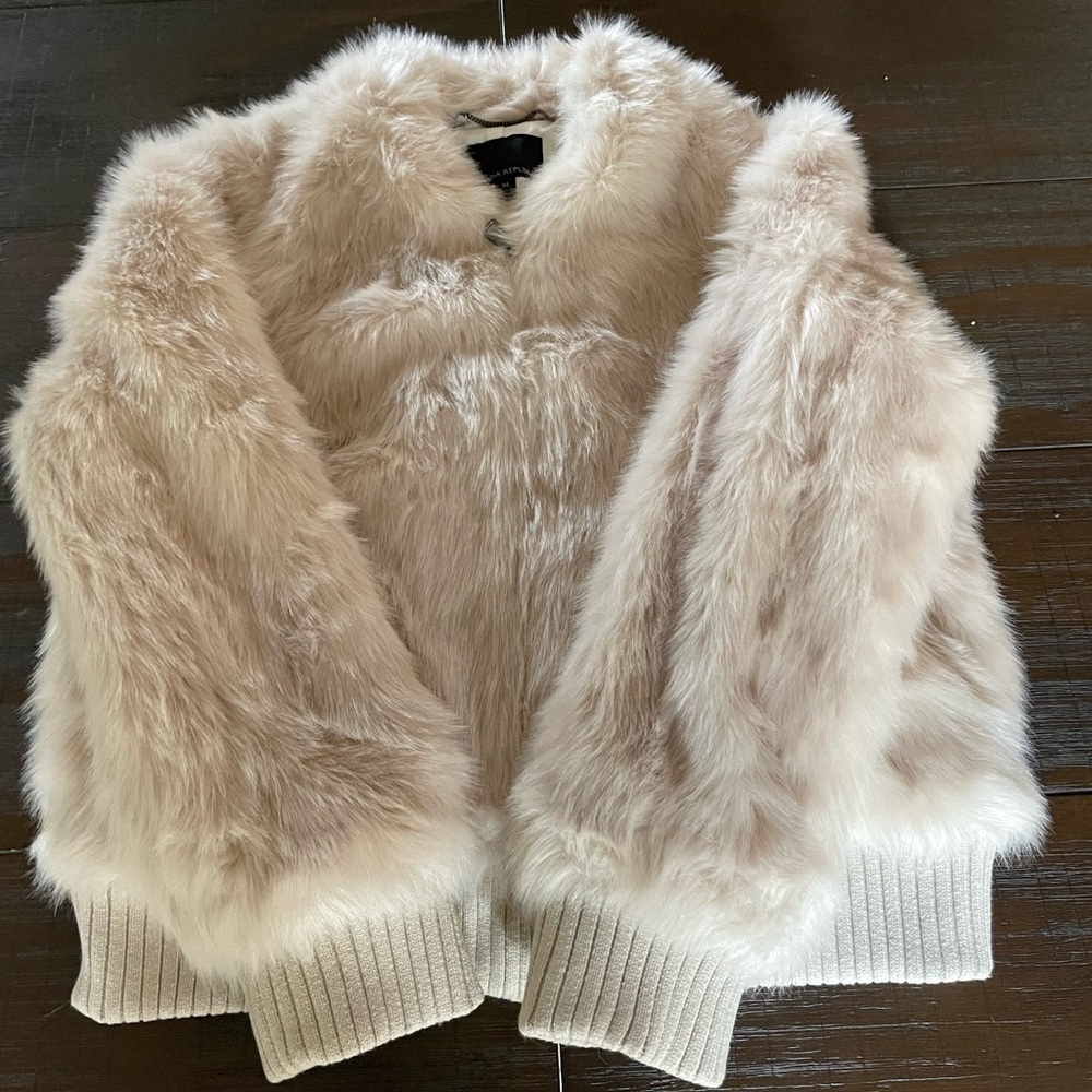 Faux Fur Jacket in Cream